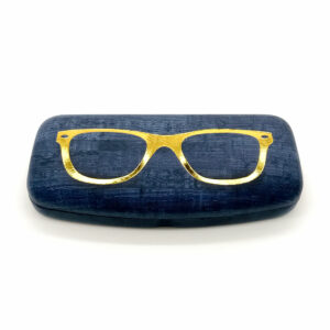 Premium Hard Case for Glasses - Blue & Gold